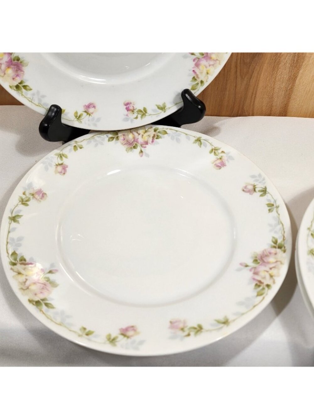 4 Rosenthal Pink Roses Luncheon Plate 8.25" salad Selb-Bavaria Donatello antique - Picture 8 of 11